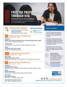 United Way of the Quad Cities and VITA Free Tax Prep Sites